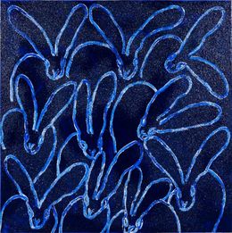 Painting, Blue Moon Diamond Dust - Bunnies, Hunt Slonem