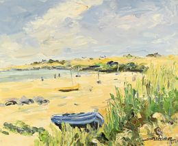 Painting, Grève à Goulven, Jean Levasseur