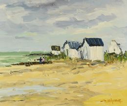 Painting, Plage d'Asnelles, Jean Levasseur