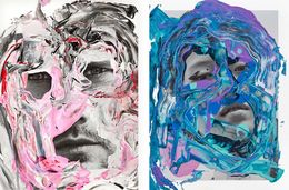 Fotografía, Skarsgård and Paris, Portraits Intervened by the artists., Hunter & Gatti