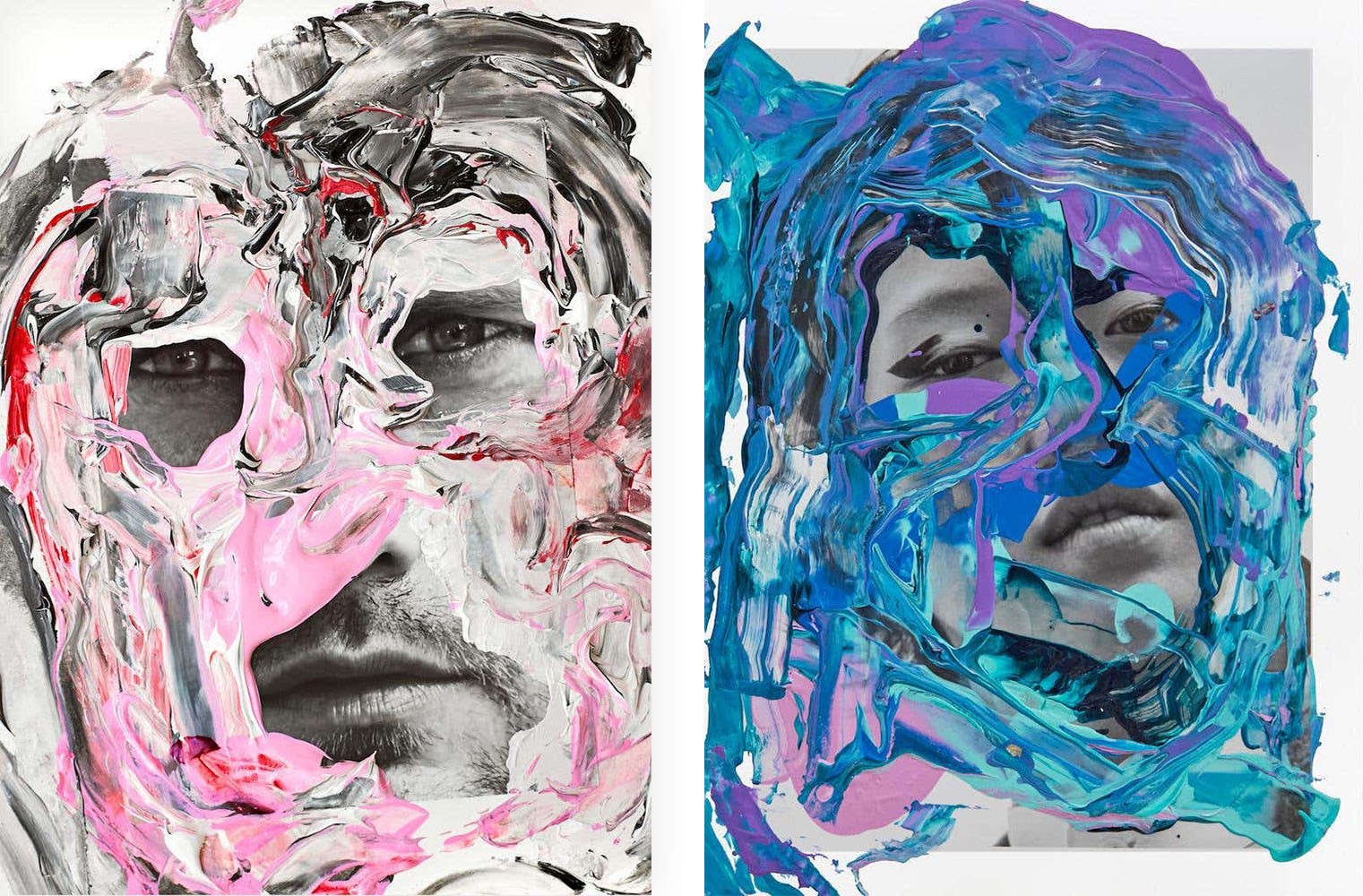Hunter & Gatti, Skarsgård and Paris, Portraits Intervened by the artists. Hunter & Gatti, Skarsgård and Paris, Portraits Intervened by the artists.