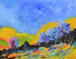 Painting, Colourful landscape, Pol Ledent