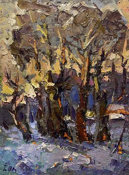 Painting, Winter Sunset Behind the Trees, Ivanyuk Oleksiy