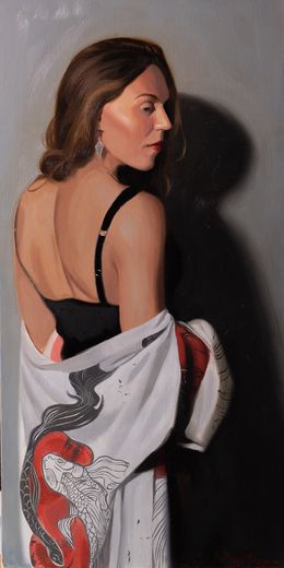 Painting, Nomade de la Volga - Portrait de femme, Anthony Shagan
