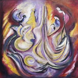 Peinture, Derrière le miroir - Abstraction colorée, Liliane Cima