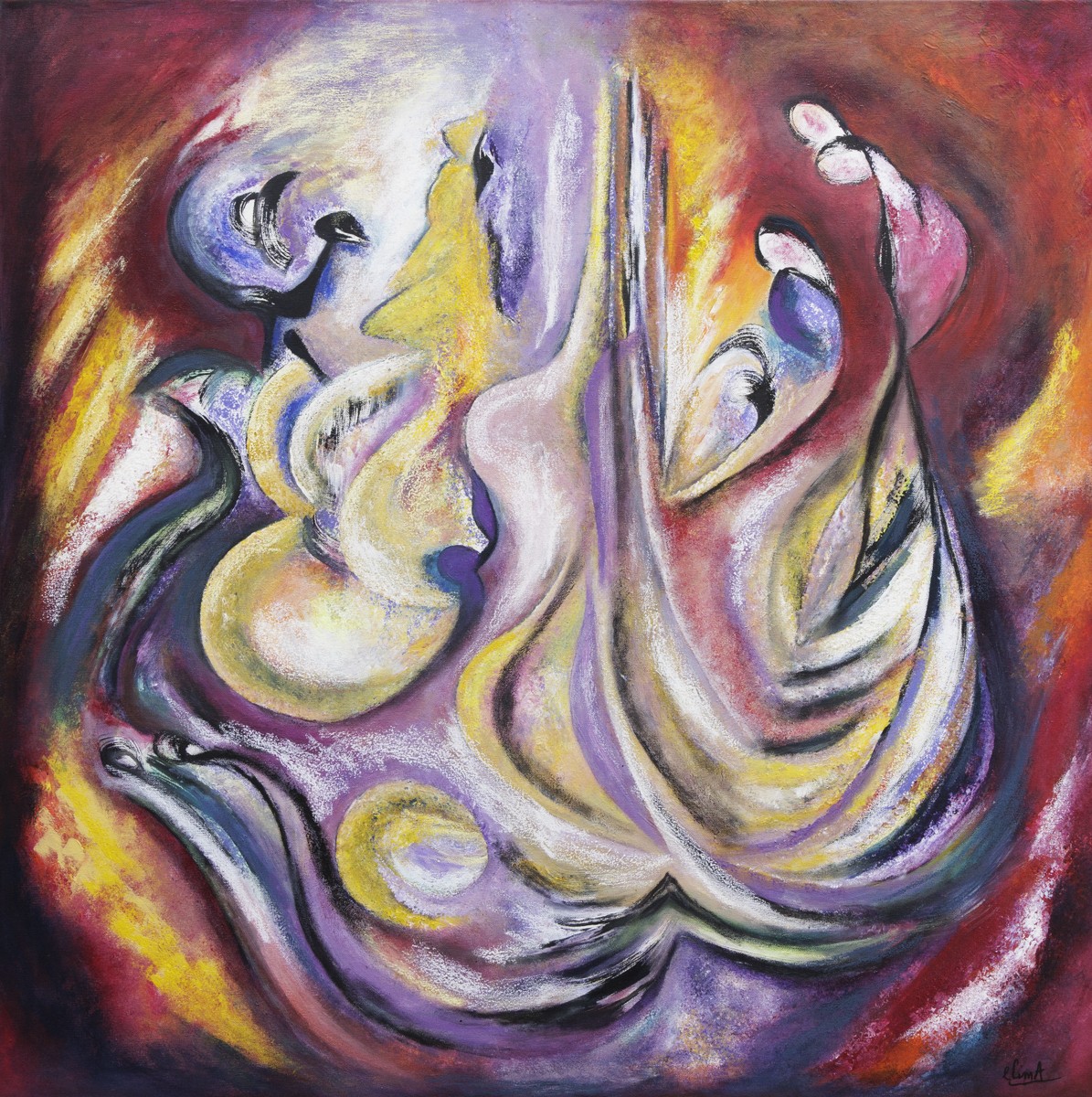 Liliane Cima, Derrière le miroir - Abstraction colorée Liliane Cima, Derrière le miroir - Abstraction colorée