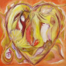 Painting, Coeur d'automne - Abstraction colorée, Liliane Cima