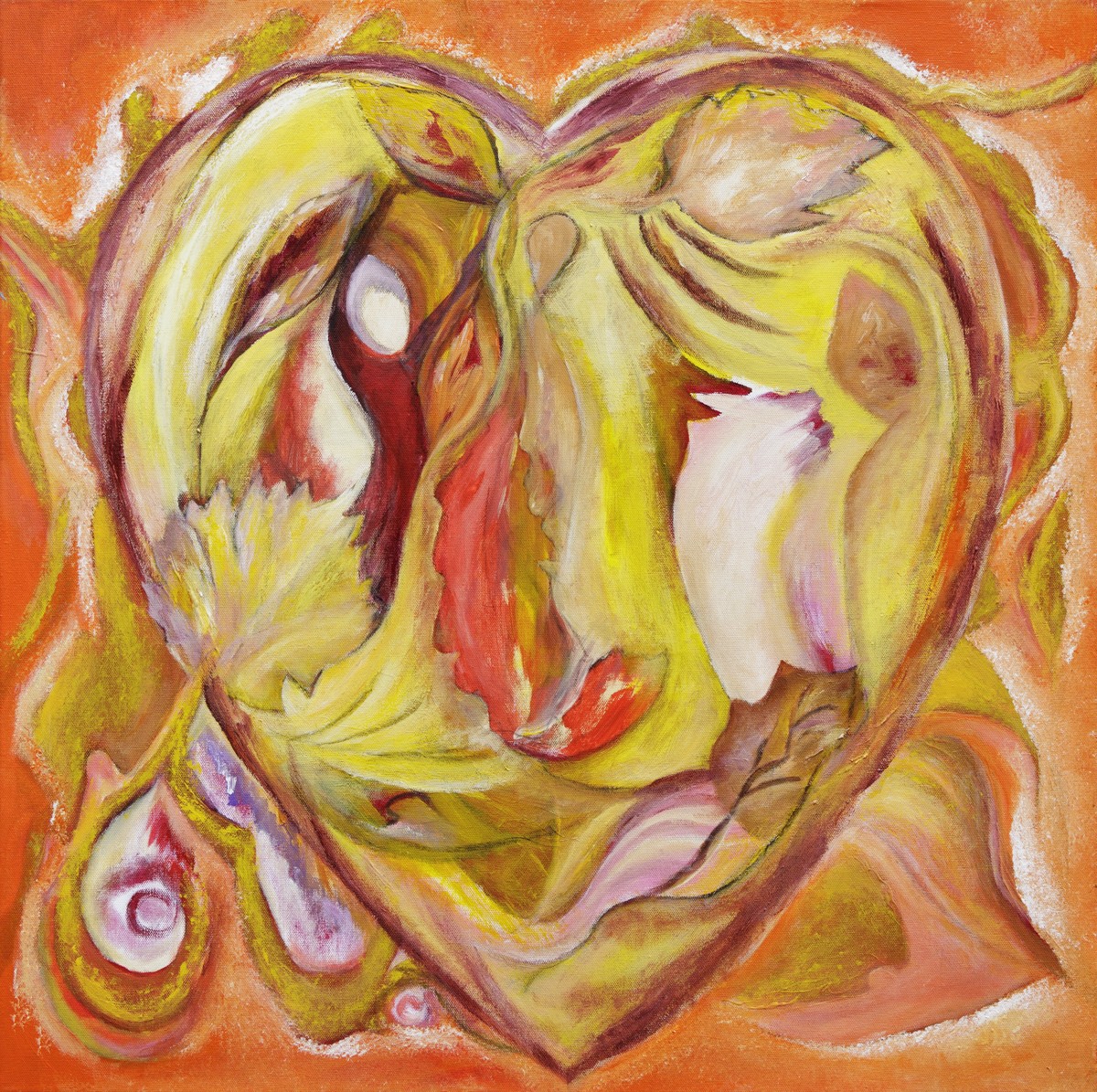 Liliane Cima, Coeur d'automne - Abstraction colorée Liliane Cima, Coeur d'automne - Abstraction colorée