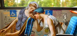 Gemälde, Bus Girls, Mayer Azar