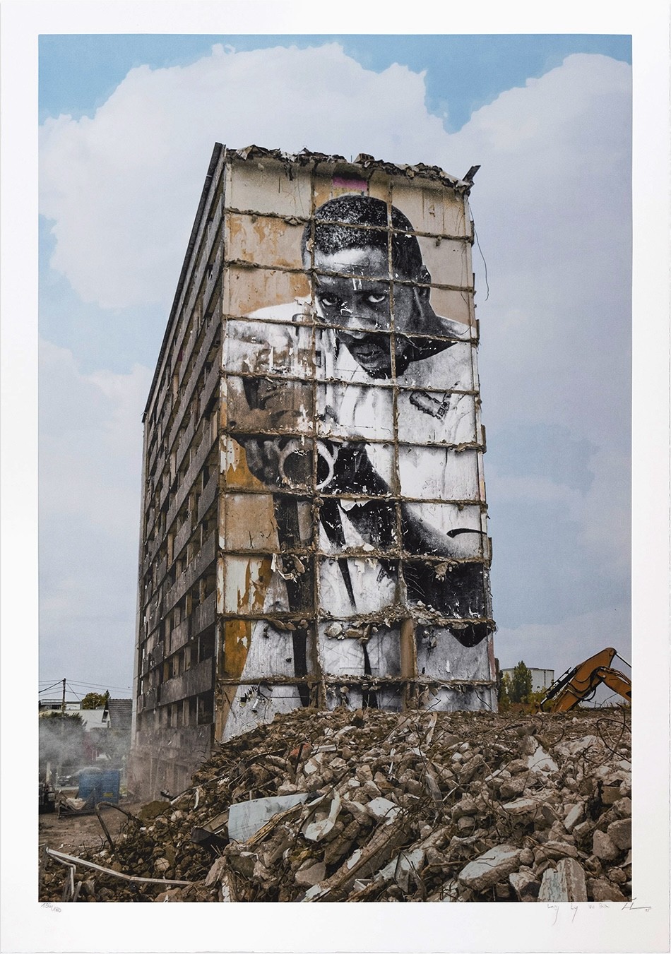 JR, 28 mm, Portrait d'une Génération, B5, Destruction 1, Montfermeil, France, 2025 JR, 28 mm, Portrait d'une Génération, B5, Destruction 1, Montfermeil, France, 2025