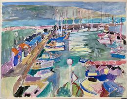 Peinture, Bateaux à Menton  Réf : CPBD1137, Claude Frégère