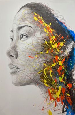 Painting, Colorful Woman, Hom Nguyen