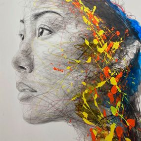 Painting, Colorful Woman, Hom Nguyen