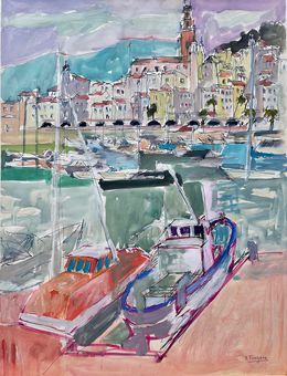 Painting, Menton, la capitainerie Réf : CPBD1136, Claude Frégère