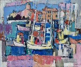 Gemälde, Le port de Menton Réf : CPBD1203, Claude Frégère