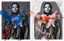 Photography, Fuscae I & II, Diptych. Portrait intervened by the artists, Hunter & Gatti