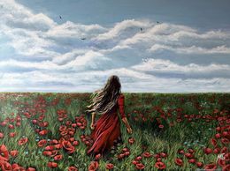 Peinture, Among the poppies, Mariana Gumeniuc