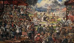 Peinture, Horse racing, Alexander Litvinov