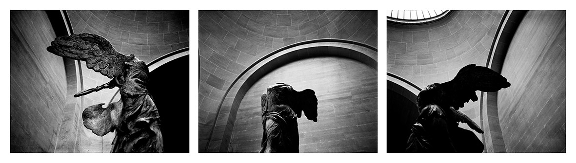 Marcello Grassi, Musée du Louvre, Paris, triptych of the Nike of Samothrace, Parian marble Marcello Grassi, Musée du Louvre, Paris, triptych of the Nike of Samothrace, Parian marble