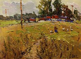 Peinture, The Path Behind the Village, Oksana Ivanyuk