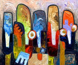 Painting, Untitled V - 21st Century, Contemporary, Figurative, Impasto, Impressionism, Abiodun Nafiu Azeez