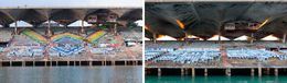Photography, Marine Stadium II and I Diptych. Framed. From the Architecture Series, Jill Peters