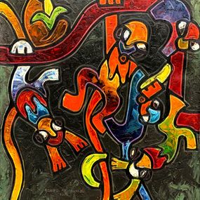 Pittura, Monkeys  in the Groove 3 - 21st Century, Abiodun Nafiu Azeez