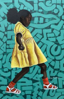 Painting, Sunbeam - 21st Century, Contemporary, Figurative, African, Young Girl, Modern, Oluwafemi Akanmu