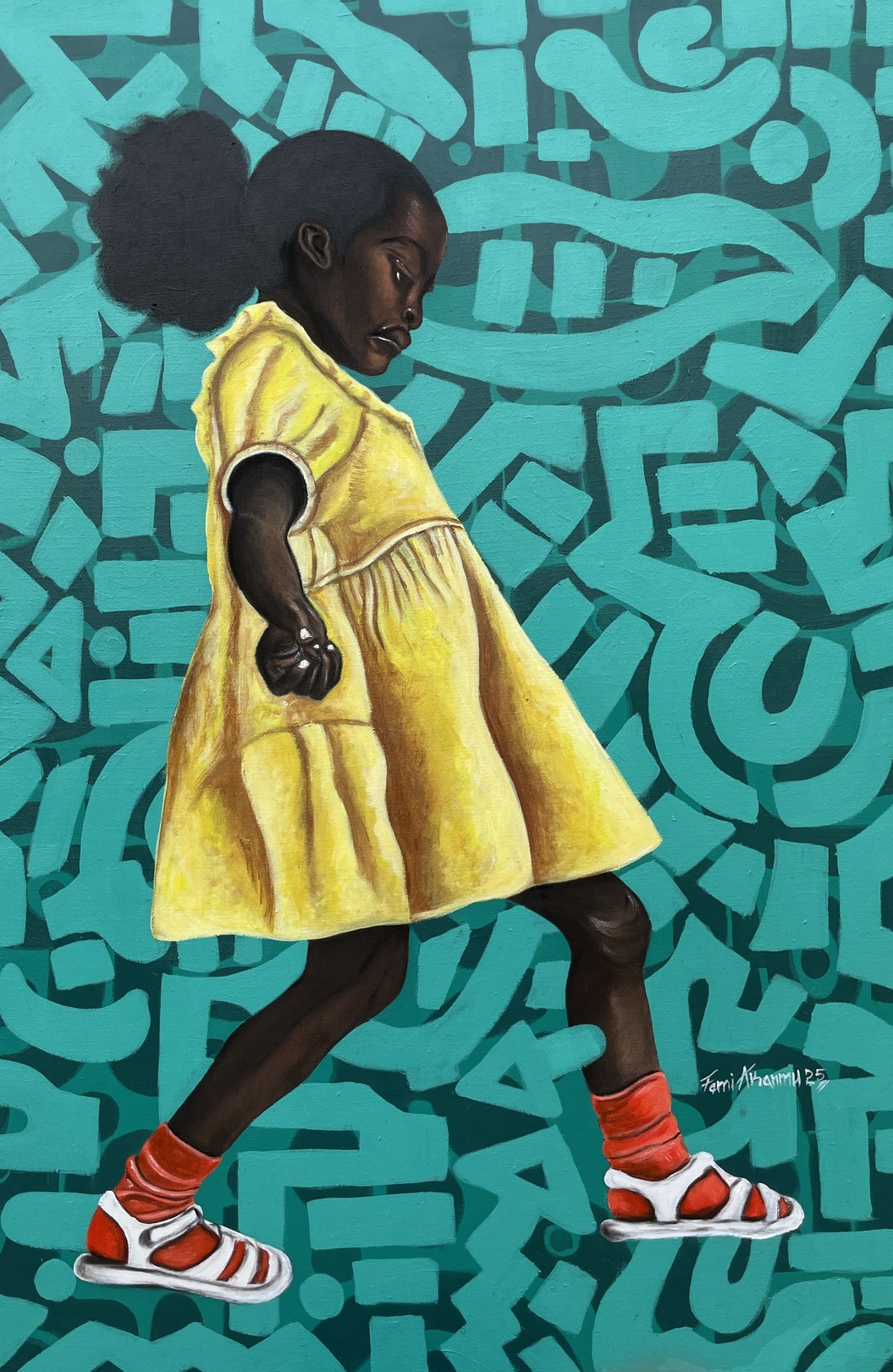 Oluwafemi Akanmu, Sunbeam - 21st Century, Contemporary, Figurative, African, Young Girl, Modern Oluwafemi Akanmu, Sunbeam - 21st Century, Contemporary, Figurative, African, Young Girl, Modern