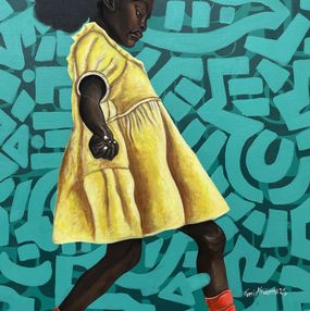 Painting, Sunbeam - 21st Century, Contemporary, Figurative, African, Young Girl, Modern, Oluwafemi Akanmu
