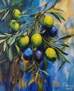 Painting, Olive Twilight Symphony, Oksana Evteeva (Oksana Siciliana)