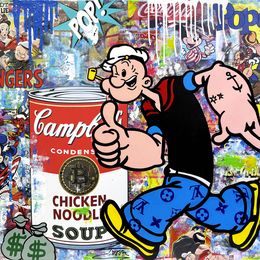 Painting, Popeye In The Run (large original painting on canvas), Jozza