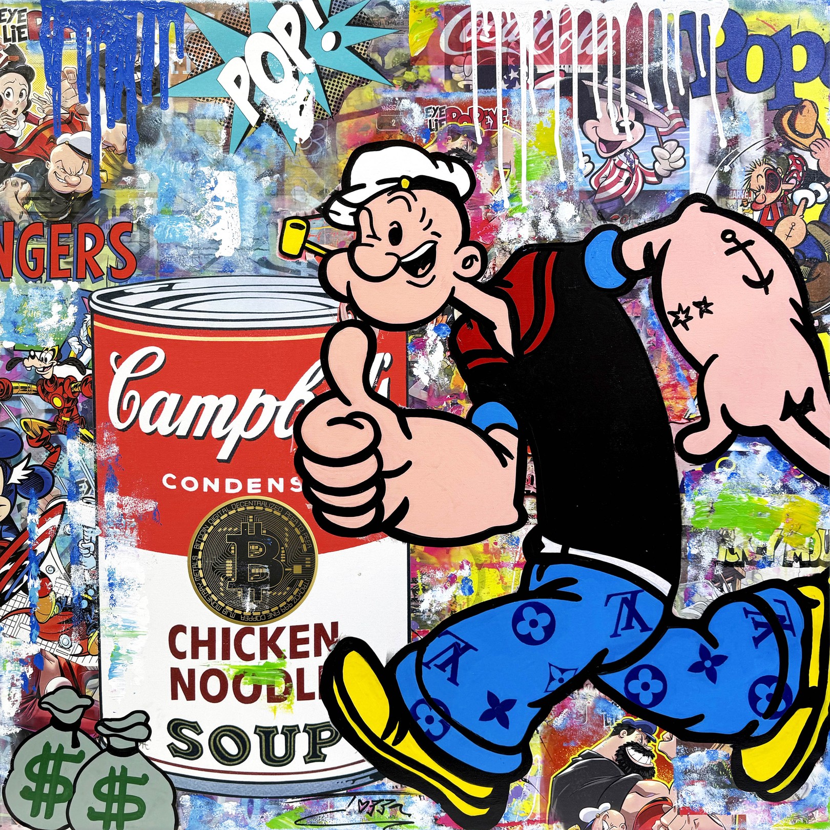 Jozza, Popeye In The Run (large original painting on canvas) Jozza, Popeye In The Run (large original painting on canvas)