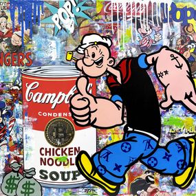 Gemälde, Popeye In The Run (large original painting on canvas), Jozza