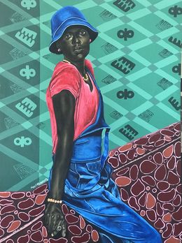 Painting, Waiting Time - 21st Century, Contemporary, Figurative Portrait, Modern, Women, Oluwafemi Akanmu