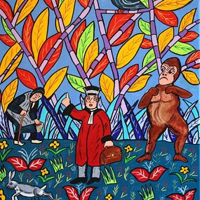 Peinture, Le gorille, la vieille et le juge, Alain Arnouil