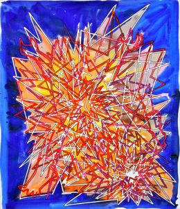 Peinture, Explosion 7.16 bleue, Baptiste Laurent