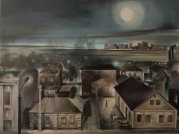Peinture, Evening city, Yevgeniya Kramska