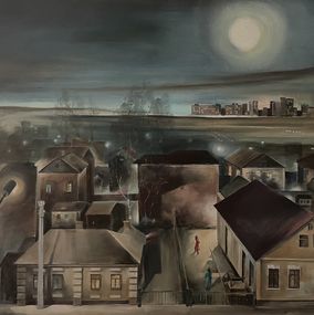 Painting, Evening city, Yevgeniya Kramska