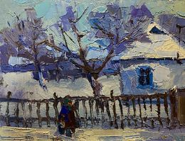 Painting, Evening in the Village, Oksana Ivanyuk