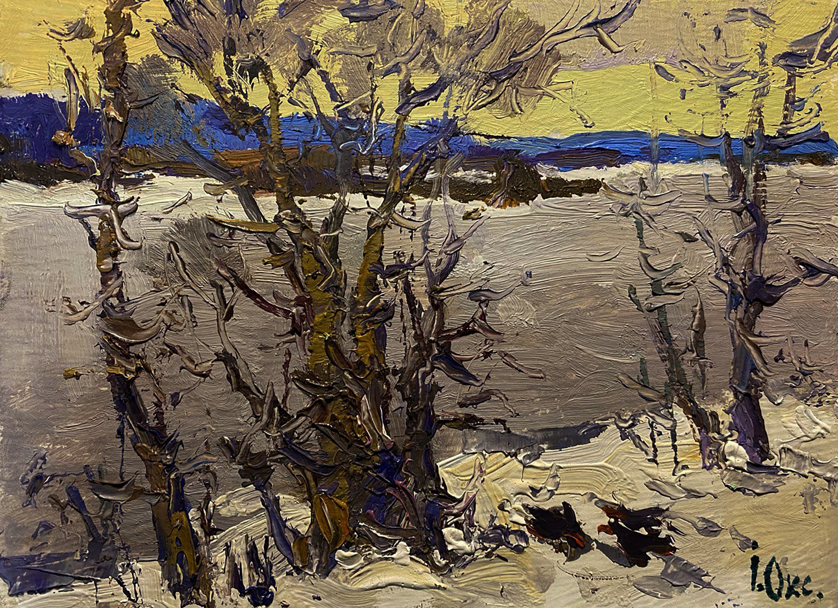Oksana Ivanyuk, Evening Frozen River Oksana Ivanyuk, Evening Frozen River