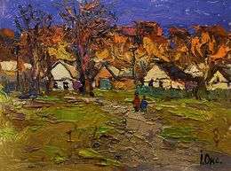 Painting, The Village in an Autumn Mood, Oksana Ivanyuk