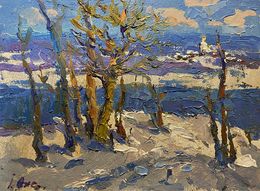 Painting, Near the Winter River, Oksana Ivanyuk