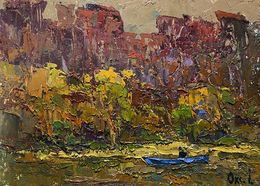 Painting, Morning on the River, Oksana Ivanyuk