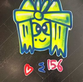 Disegno, Cha fille verte - Graffiti sur papier prêt à coller, Chanoir