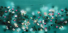 Peinture, Bathing in a Daydream - landscape format floral painting on canvas (1), Anastassia Skopp