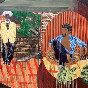 Peinture, Bunt offering on the alter of fear, Ephraim Daminola Adegoke