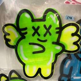 Zeichnungen, Cha ange vert d'eau - graffiti sur papier prêt à coller, Chanoir