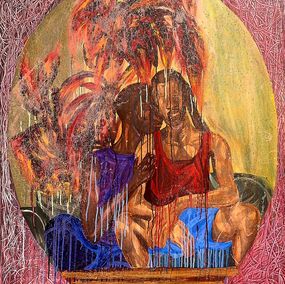 Pittura, Two cards playing, Ephraim Daminola Adegoke