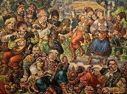 Painting, Cossack Fun, Alexander Litvinov